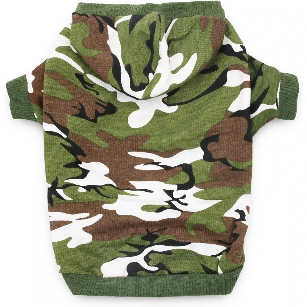 Camouflage Pet Hoodie Green Brown Camo Puppy Dog Sweatshirt Large 8.8lb-13.2lb
